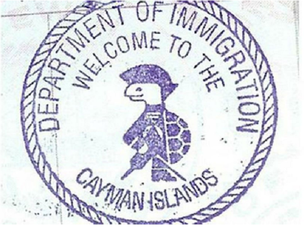 Dấu hộ chiếu Quần đảo Cayman 