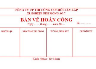 Dấu bản vẽ hoàn công